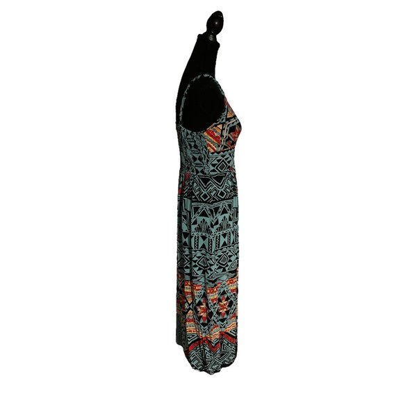 Angie Black Tribal Print Women's Maxi Dress Size Medium - Picture 4 of 10